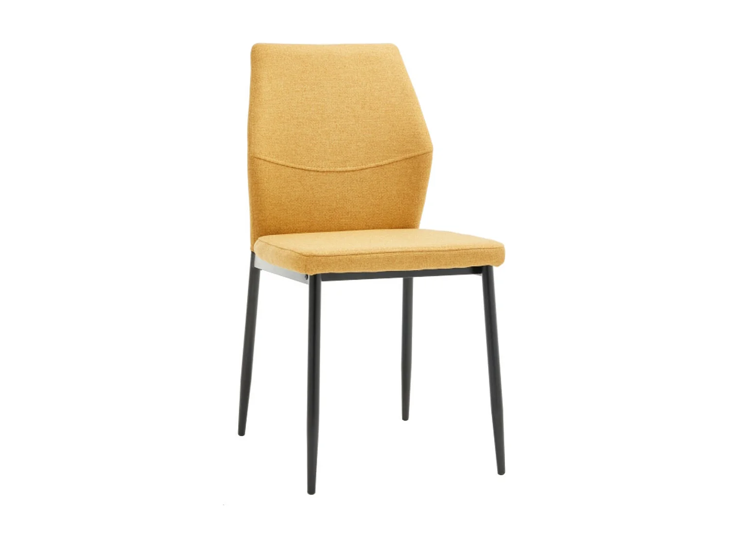 Pack de 4 sillas de 87x49x53 cm de tela en color mostaza con patas metálicas negras Nobles