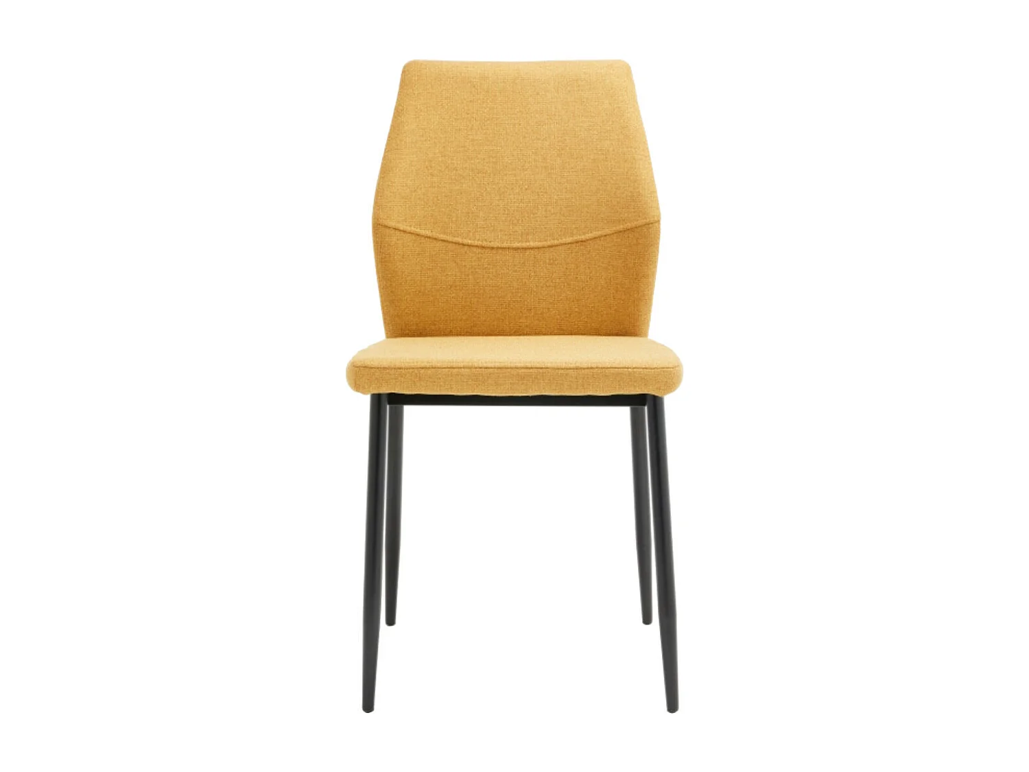 Pack de 4 sillas de 87x49x53 cm de tela en color mostaza con patas metálicas negras Nobles
