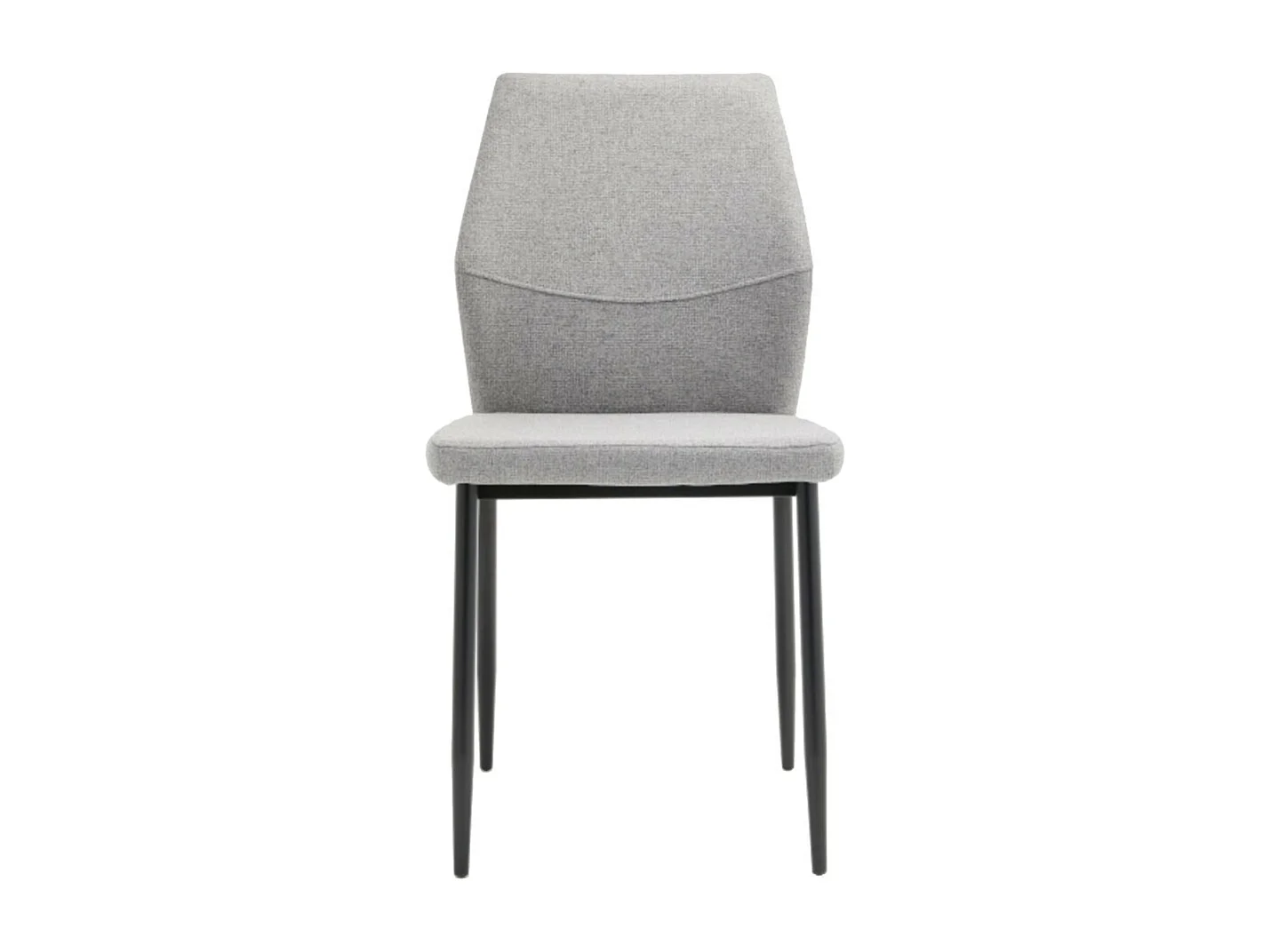 Pack de 4 sillas de 87x49x53 cm de tela en color gris con patas metálicas negras Nobles