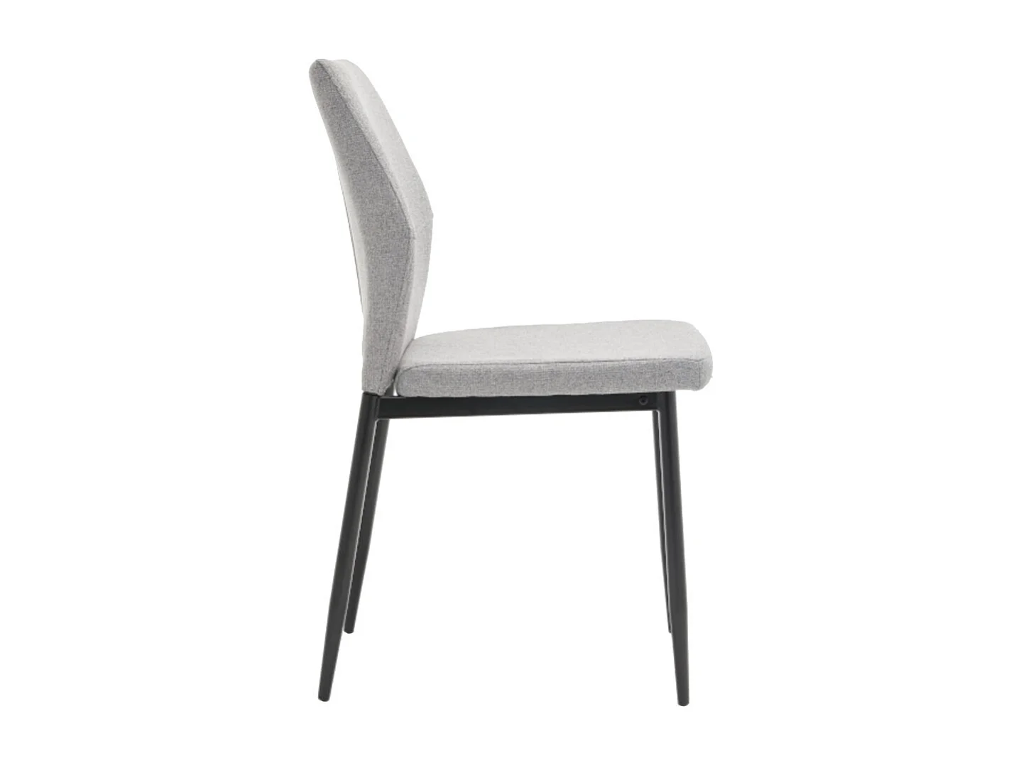 Pack de 4 sillas de 87x49x53 cm de tela en color gris con patas metálicas negras Nobles