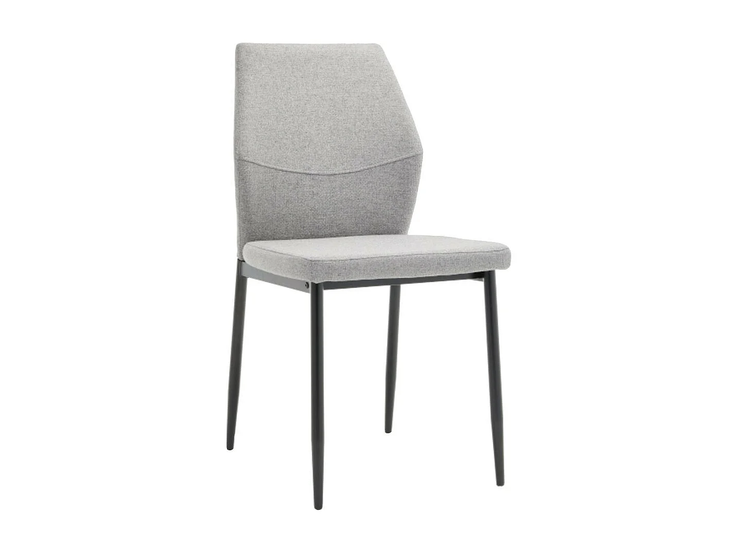 Pack de 4 sillas de 87x49x53 cm de tela en color gris con patas metálicas negras Nobles