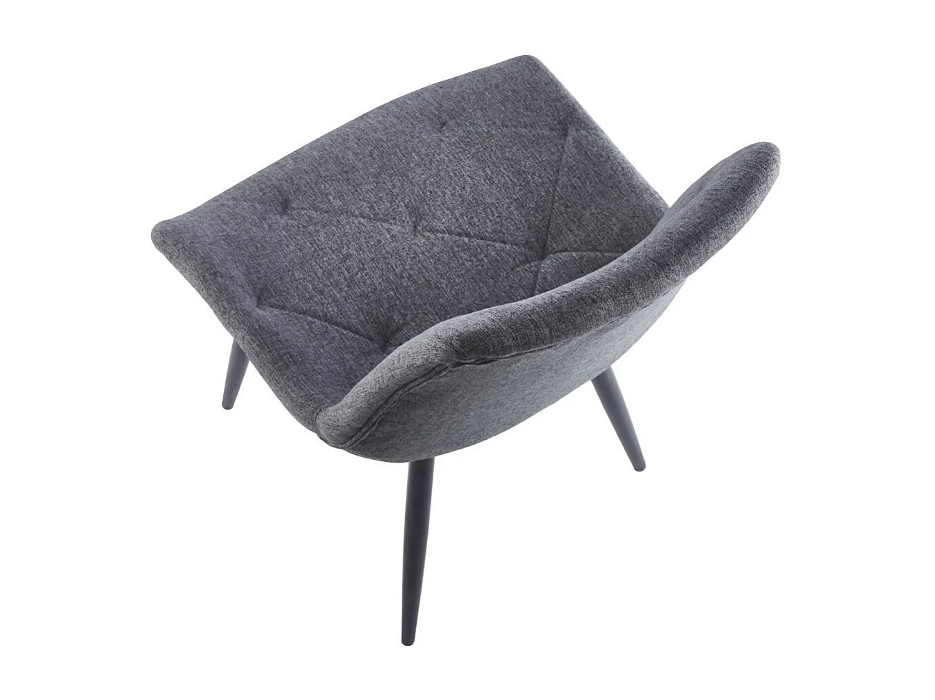 Pack de 4 sillas de comedor de 85x53x61 de tela en gris y patas en color negro Marilyn