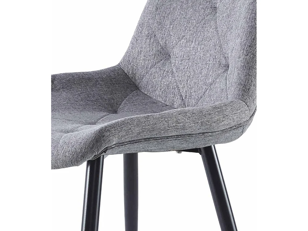Pack de 4 sillas de comedor de 85x53x61 de tela en gris y patas en color negro Marilyn