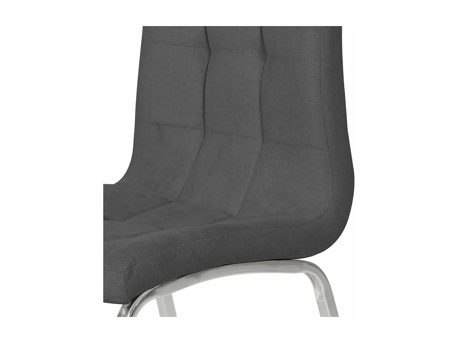 Pack de 4 sillas de comedor de 96x40x55 cm de tela en color gris con patas de metal Alepo
