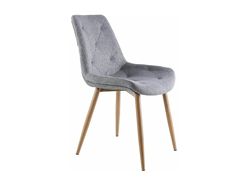Pack de 4 sillas de comedor de 85x53x61 de tela en gris y patas en color roble Marilyn