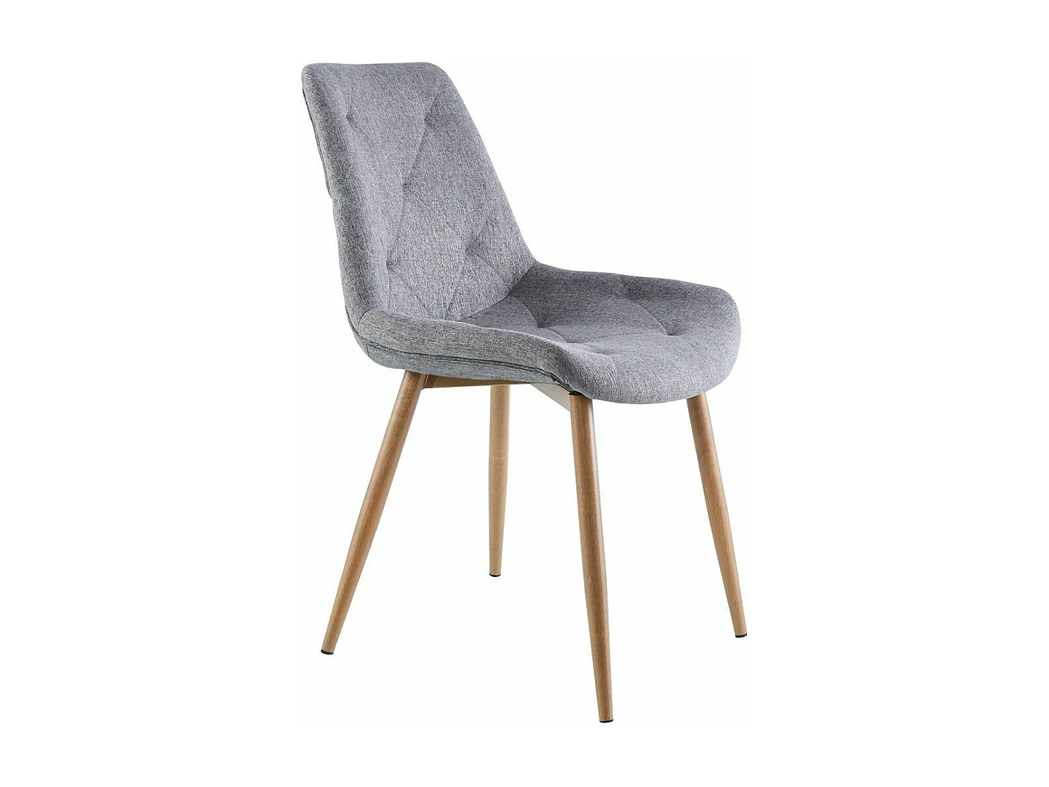 Pack de 4 sillas de comedor de 85x53x61 de tela en gris y patas en color roble Marilyn