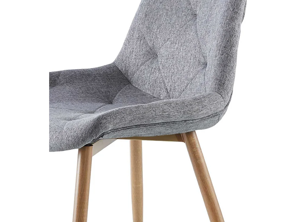 Pack de 4 sillas de comedor de 85x53x61 de tela en gris y patas en color roble Marilyn