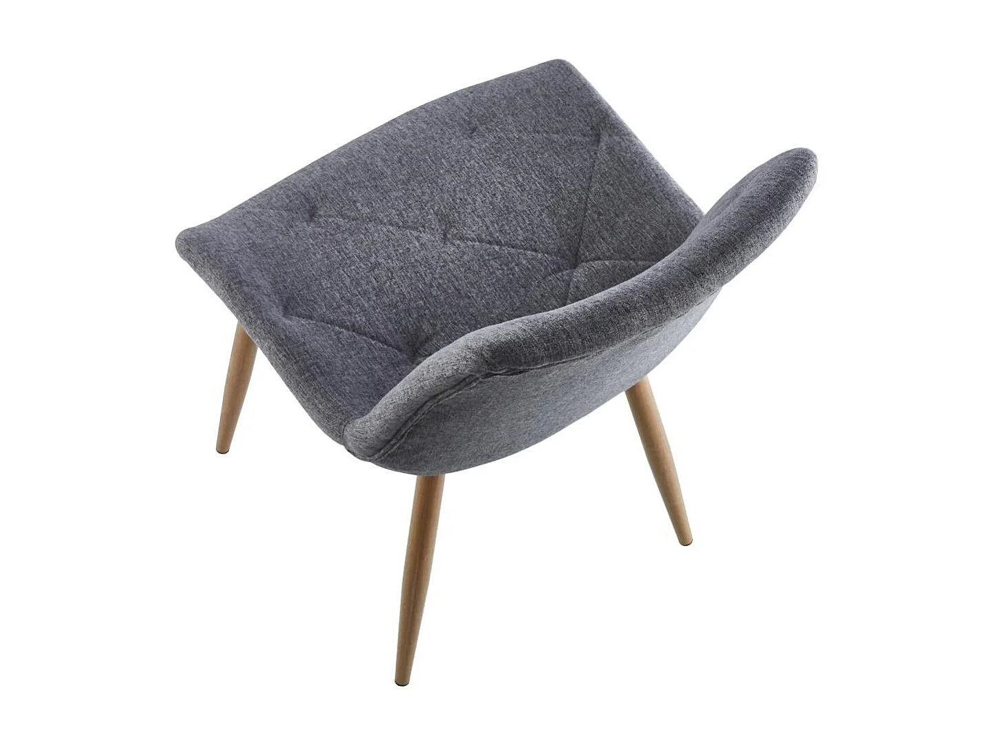 Pack de 4 sillas de comedor de 85x53x61 de tela en gris y patas en color roble Marilyn