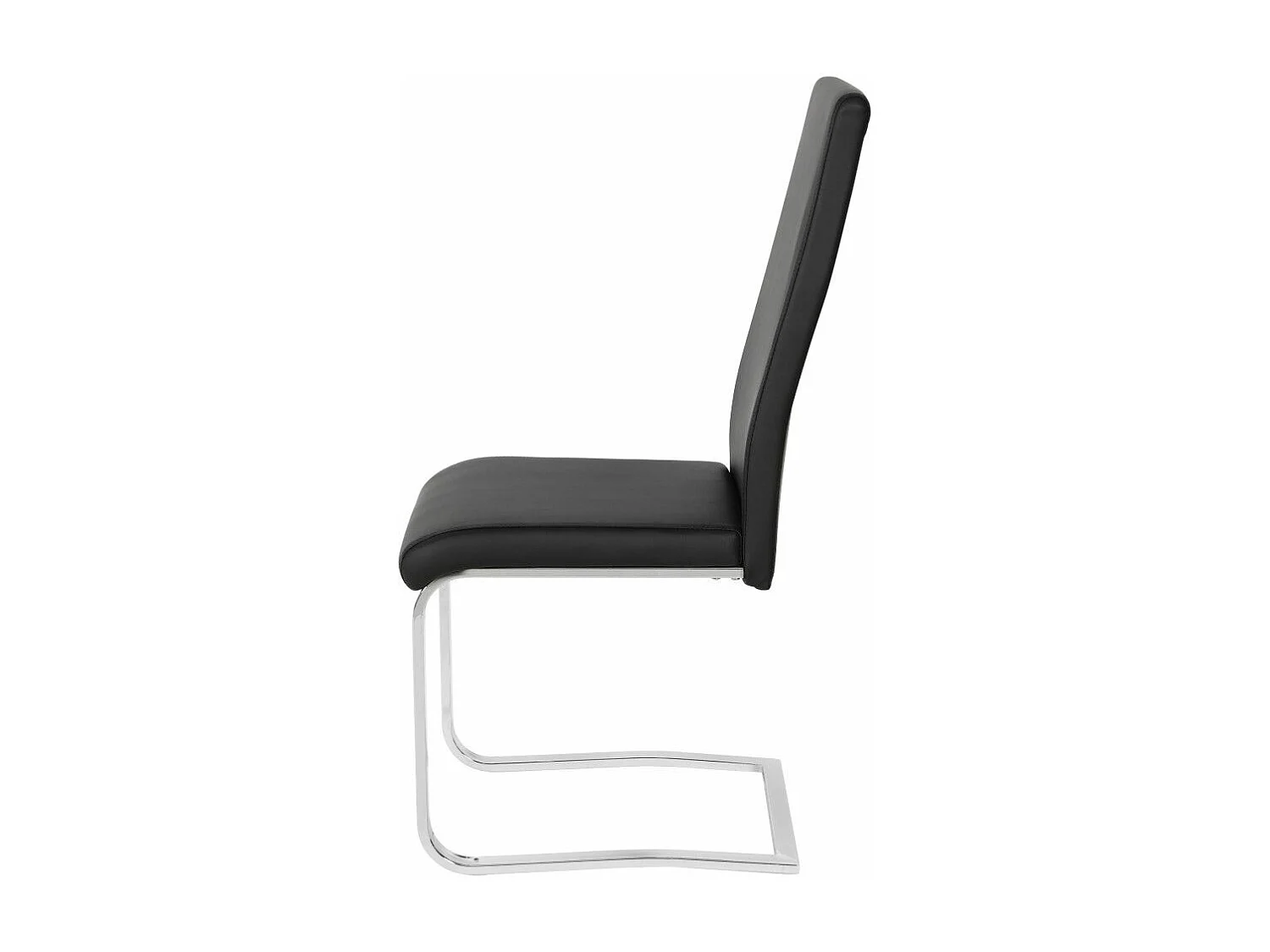 Pack de 4 sillas de 110x46x54 cm de piel sintética con patas metálicas en color negro Kim