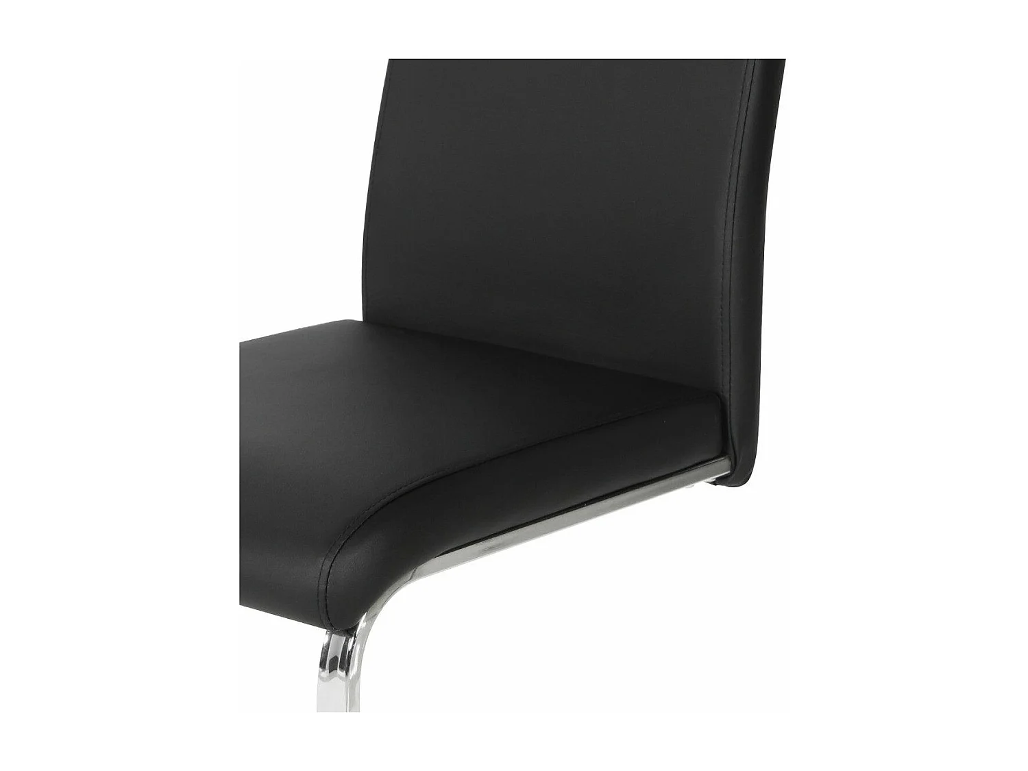 Pack de 4 sillas de 110x46x54 cm de piel sintética con patas metálicas en color negro Kim