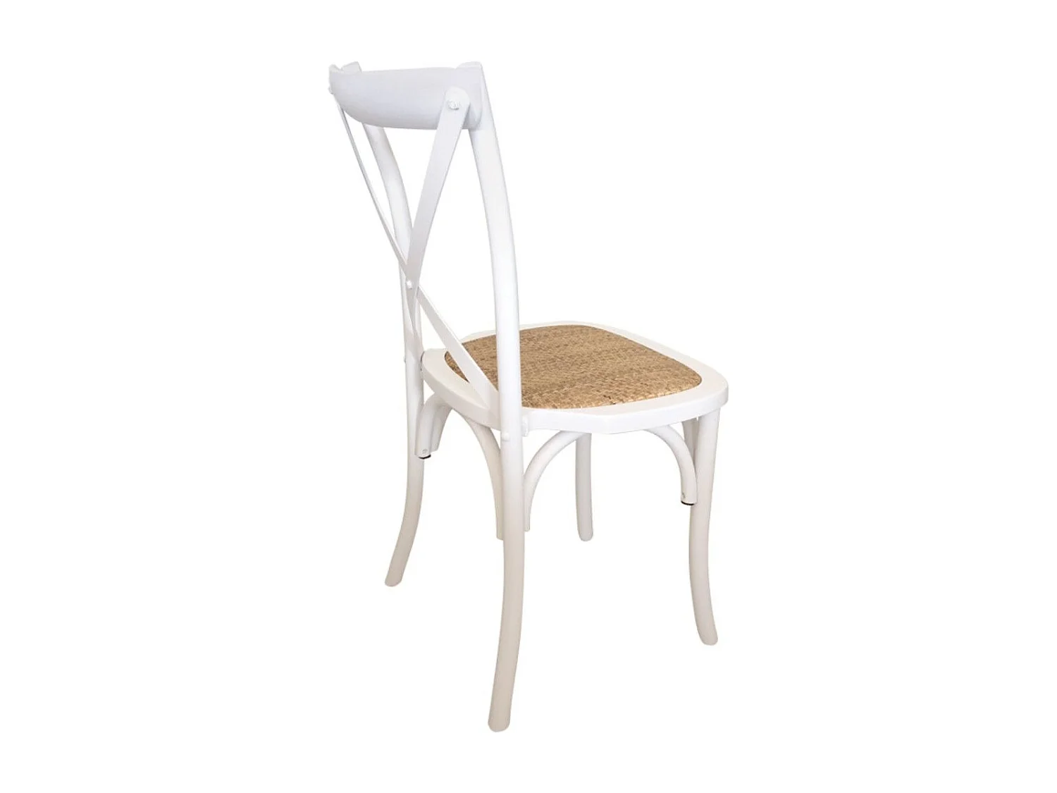 Pack de 2 sillas de 89x48x52 cm de madera maciza y asiento de ratán en color blanco Piper