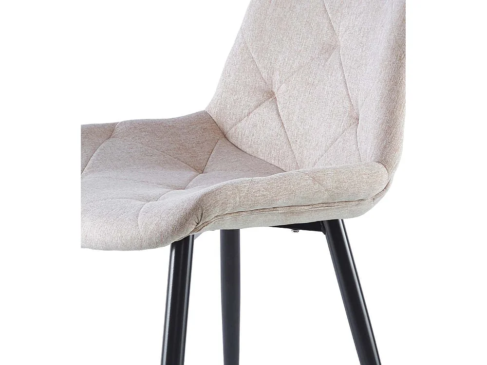 Pack de 4 sillas de comedor de 85x53x61 de tela en beige y patas en color negro Marilyn
