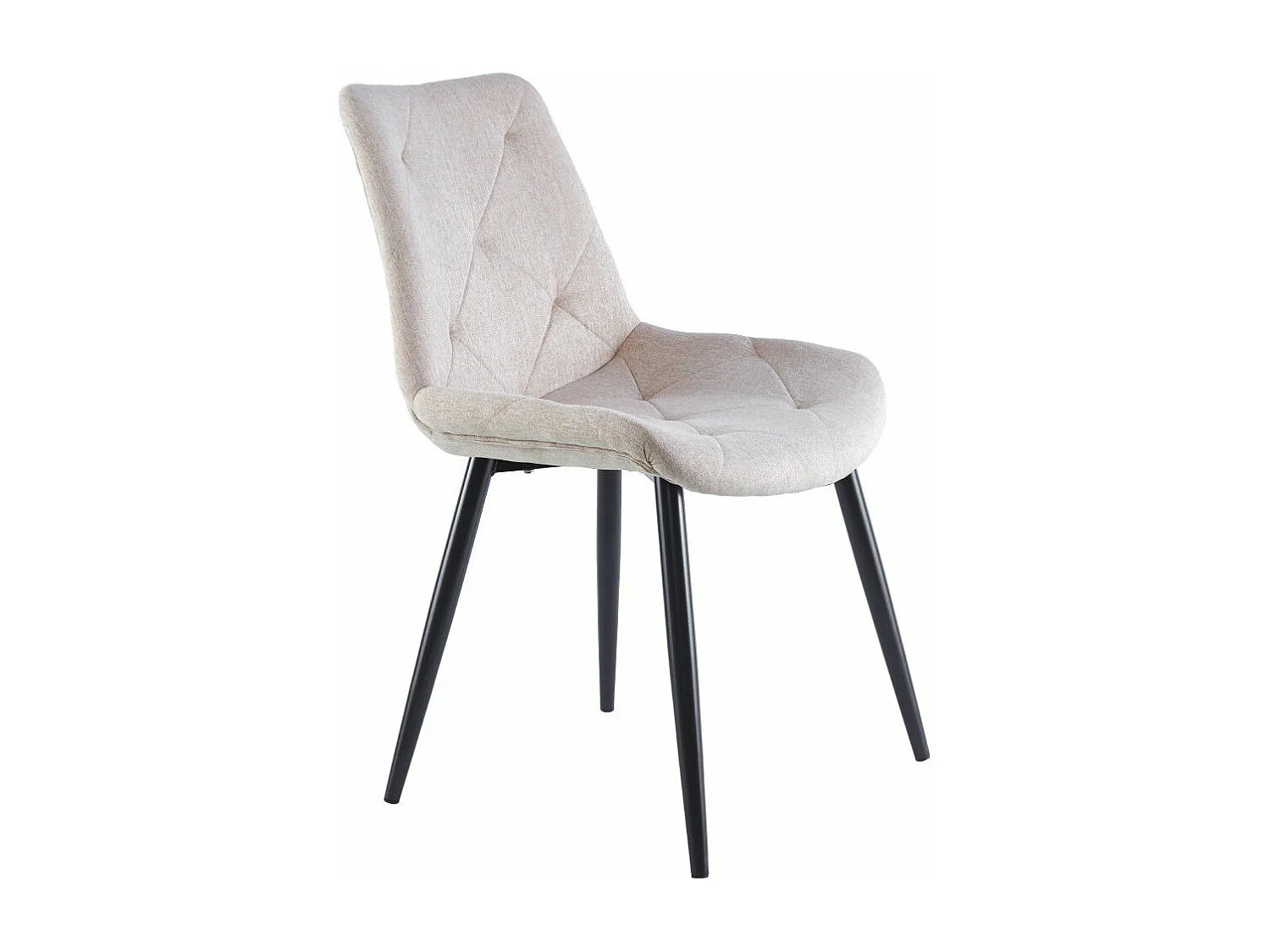 Pack de 4 sillas de comedor de 85x53x61 de tela en beige y patas en color negro Marilyn