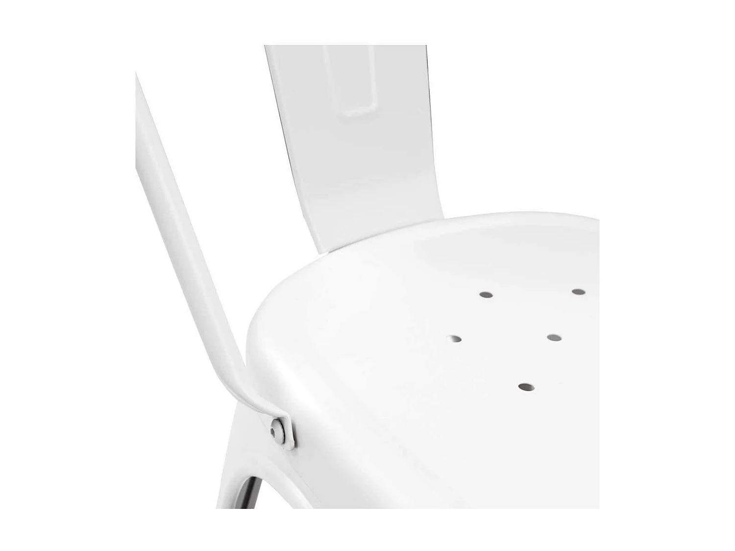 Pack de 4 sillas de 86x44x47cm de estilo industrial de metal en color blanco Tolix