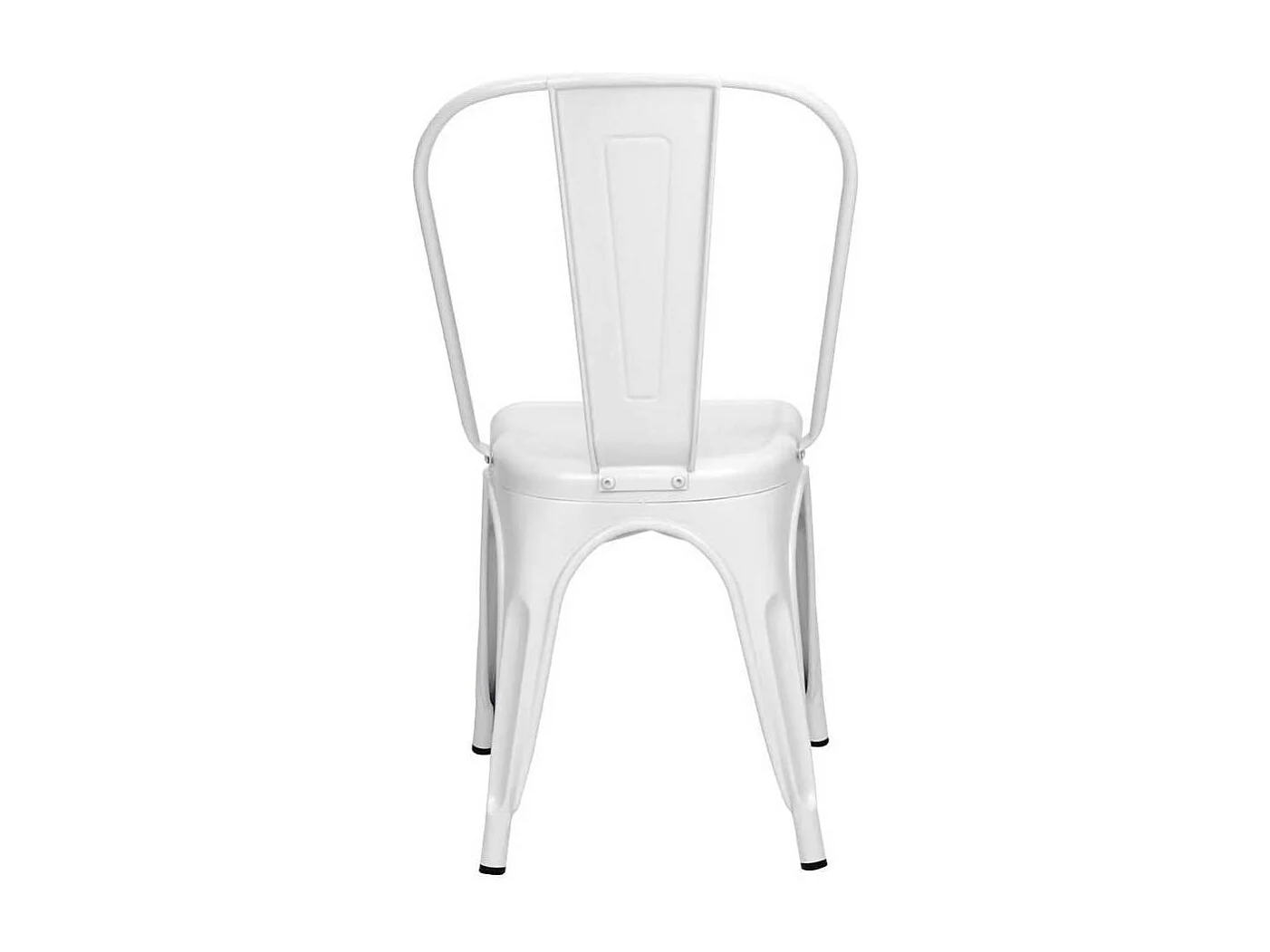 Pack de 4 sillas de 86x44x47cm de estilo industrial de metal en color blanco Tolix