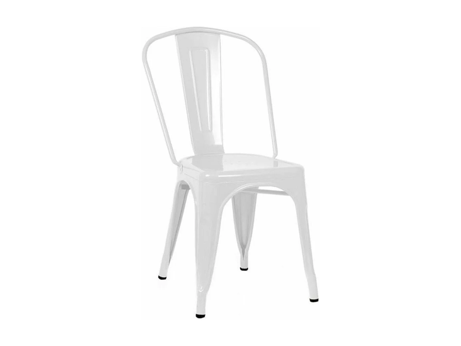 Pack de 4 sillas de 86x44x47cm de estilo industrial de metal en color blanco Tolix