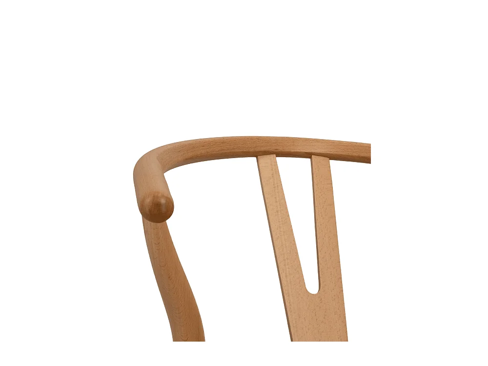 Pack de 2 sillas de madera natural de 77x55x55 cm con asiento trenzado en color beige Otti