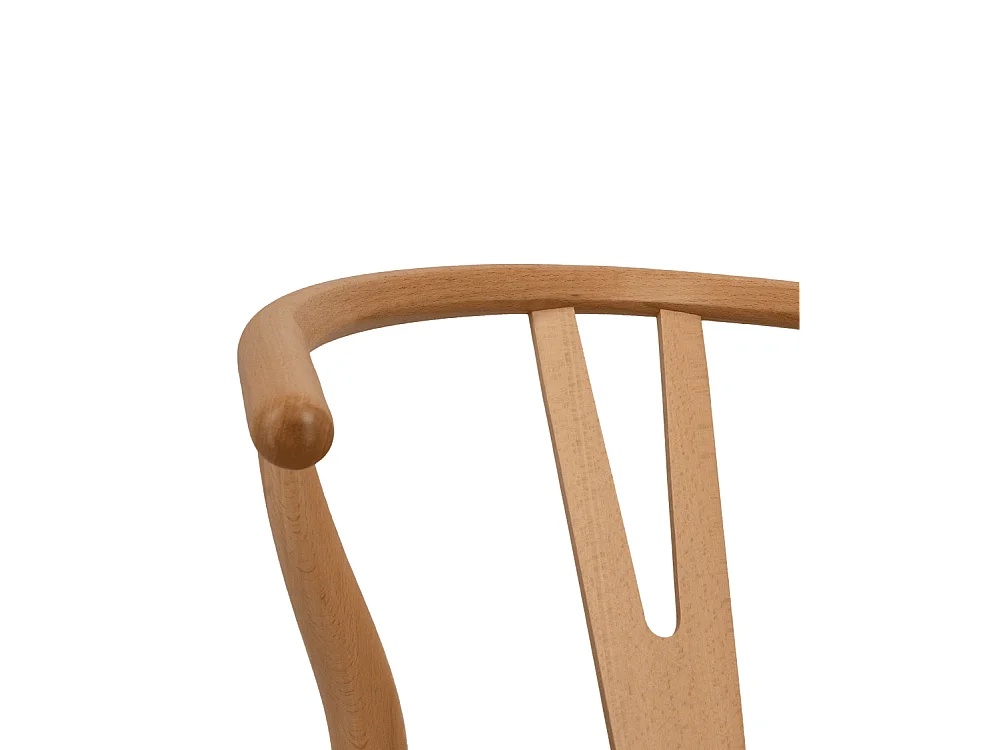 Pack de 2 sillas de madera natural de 77x55x55 cm con asiento trenzado en color beige Otti