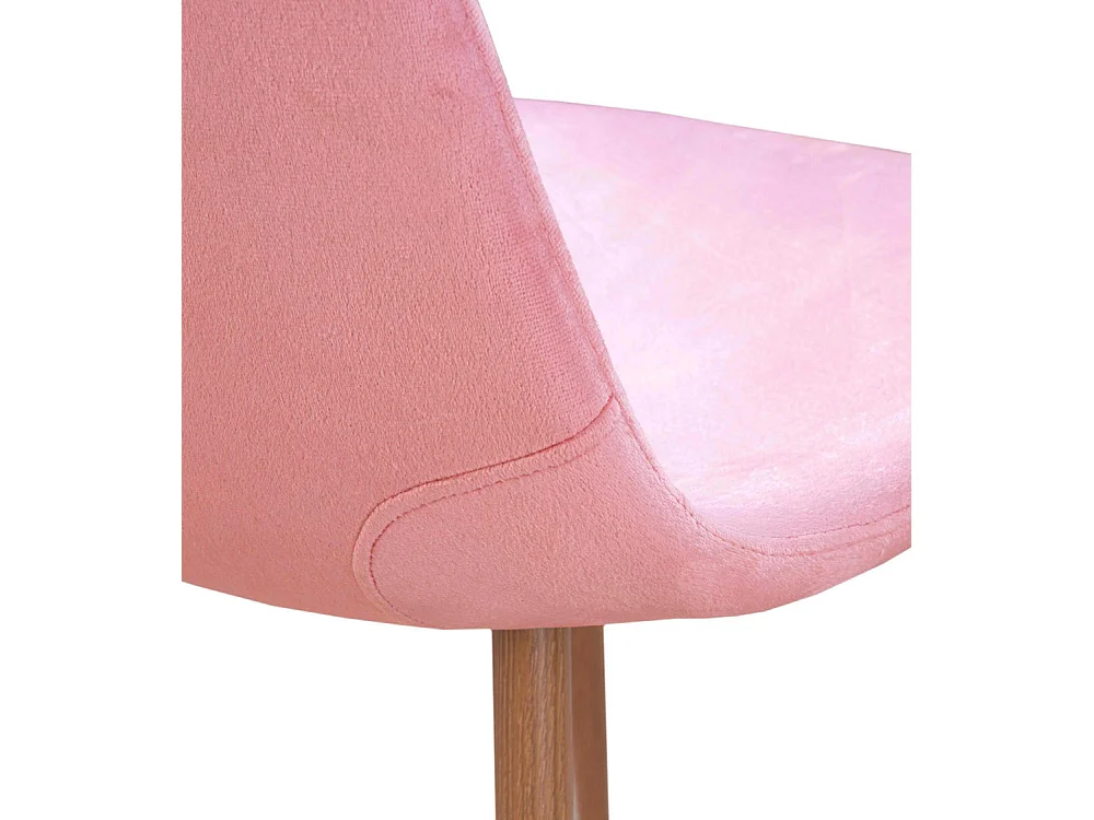 Pack de 4 sillas de comedor de 87x41x48 cm de terciopelo en color rosa Sweden