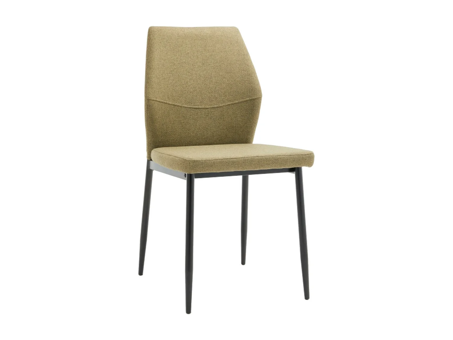 Pack de 4 sillas de 87x49x53 cm de tela en color verde con patas metálicas negras Nobles