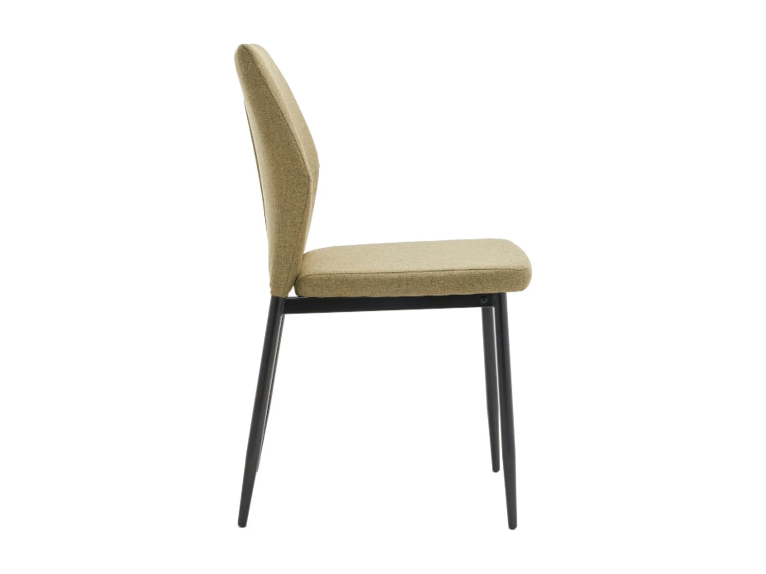 Pack de 4 sillas de 87x49x53 cm de tela en color verde con patas metálicas negras Nobles