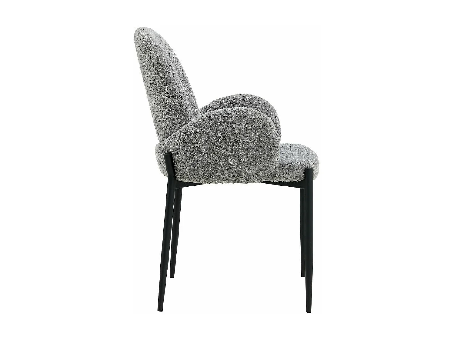 Pack de 2 sillas de comedor de 88x57x60 cm con tapizado borreguito en color gris Cheryl