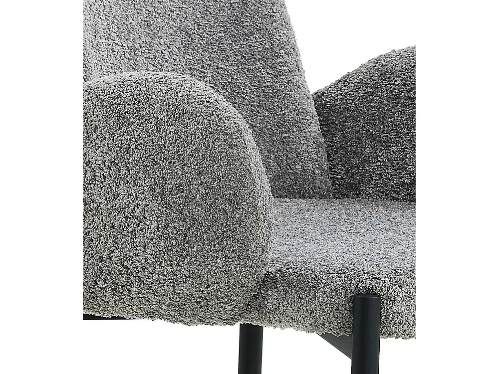 Pack de 2 sillas de comedor de 88x57x60 cm con tapizado borreguito en color gris Cheryl