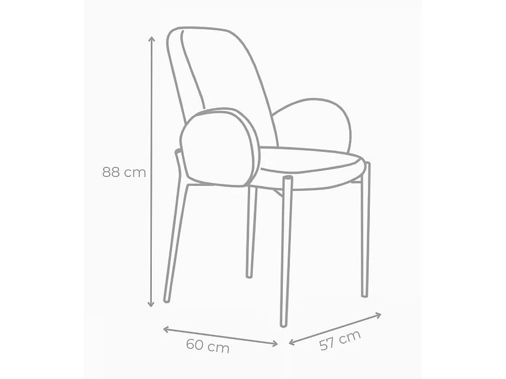 Pack de 2 sillas de comedor de 88x57x60 cm con tapizado borreguito en color gris Cheryl