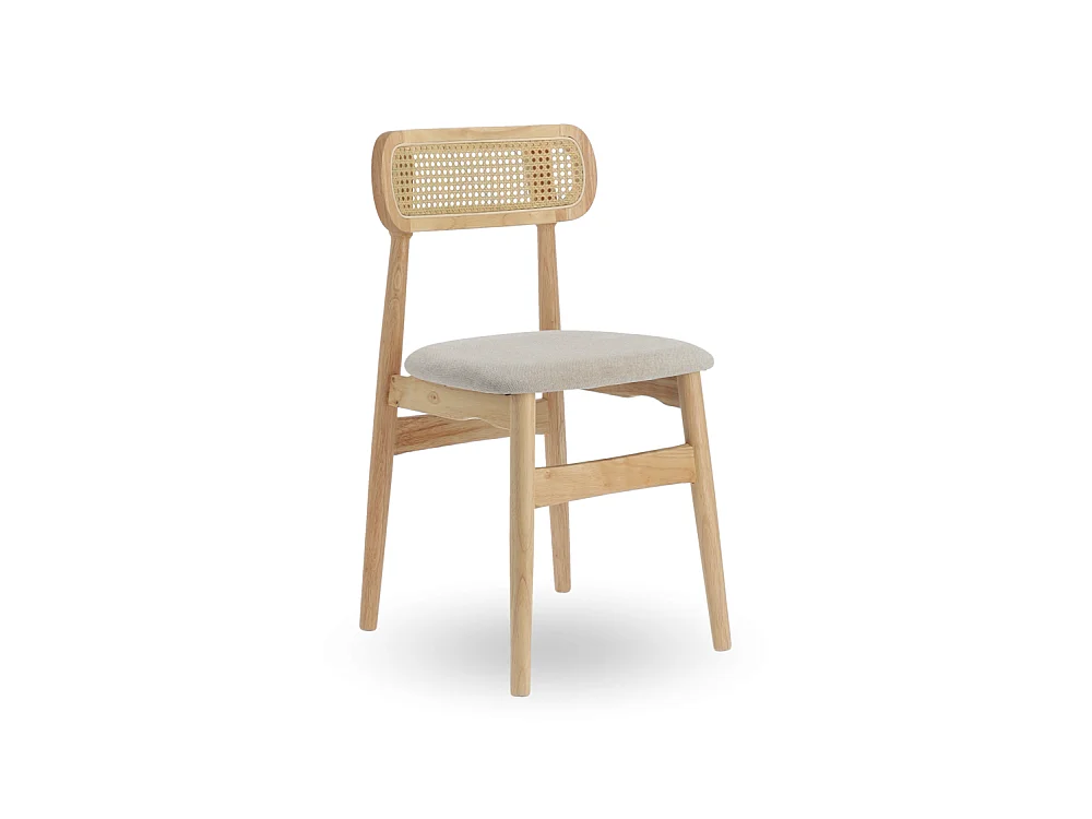 Pack de 2 sillas de comedor de 83x44x45 cm de madera natural en color beige Honey