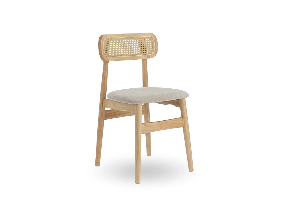 Pack de 2 sillas de comedor de 83x44x45 cm de madera natural en color beige Honey