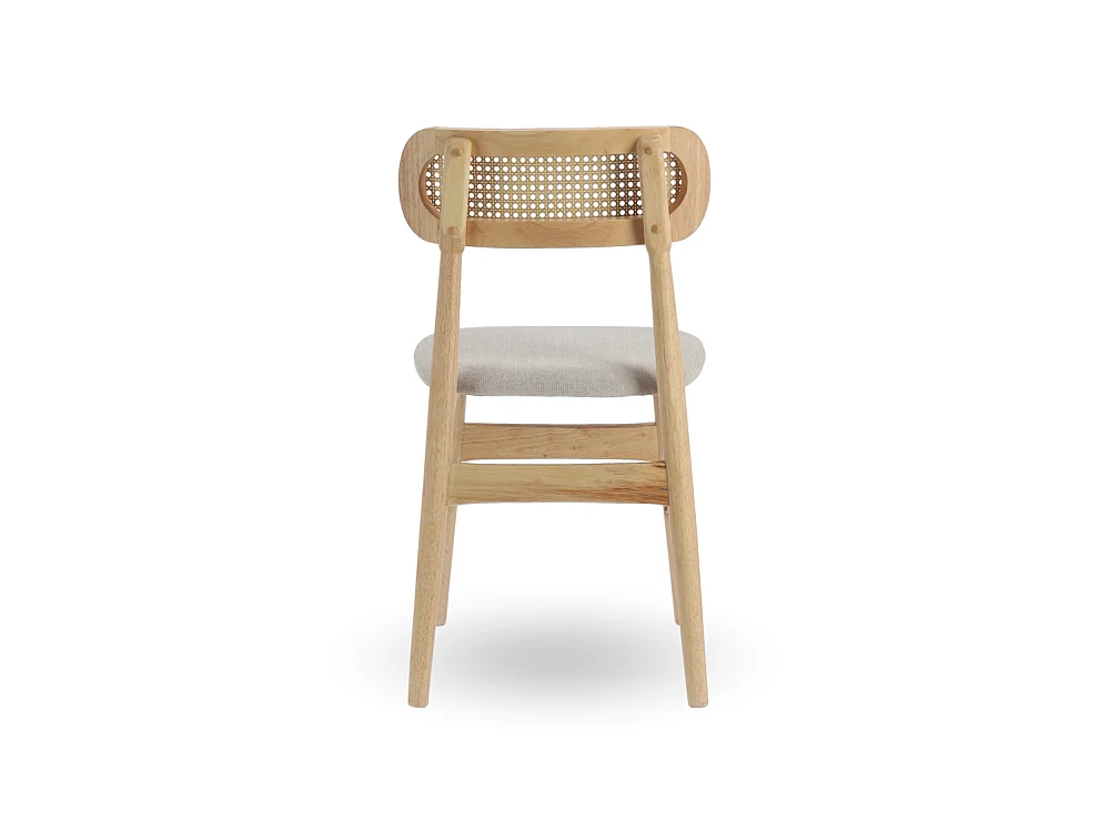 Pack de 2 sillas de comedor de 83x44x45 cm de madera natural en color beige Honey