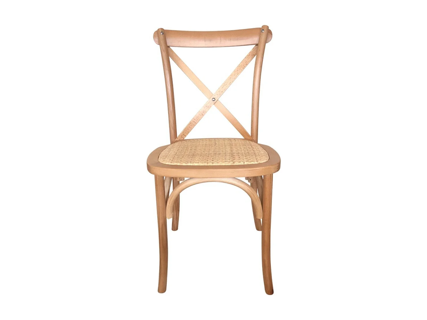 Pack de 2 sillas de 89x48x52 cm de madera maciza y asiento de ratán en color beige Piper