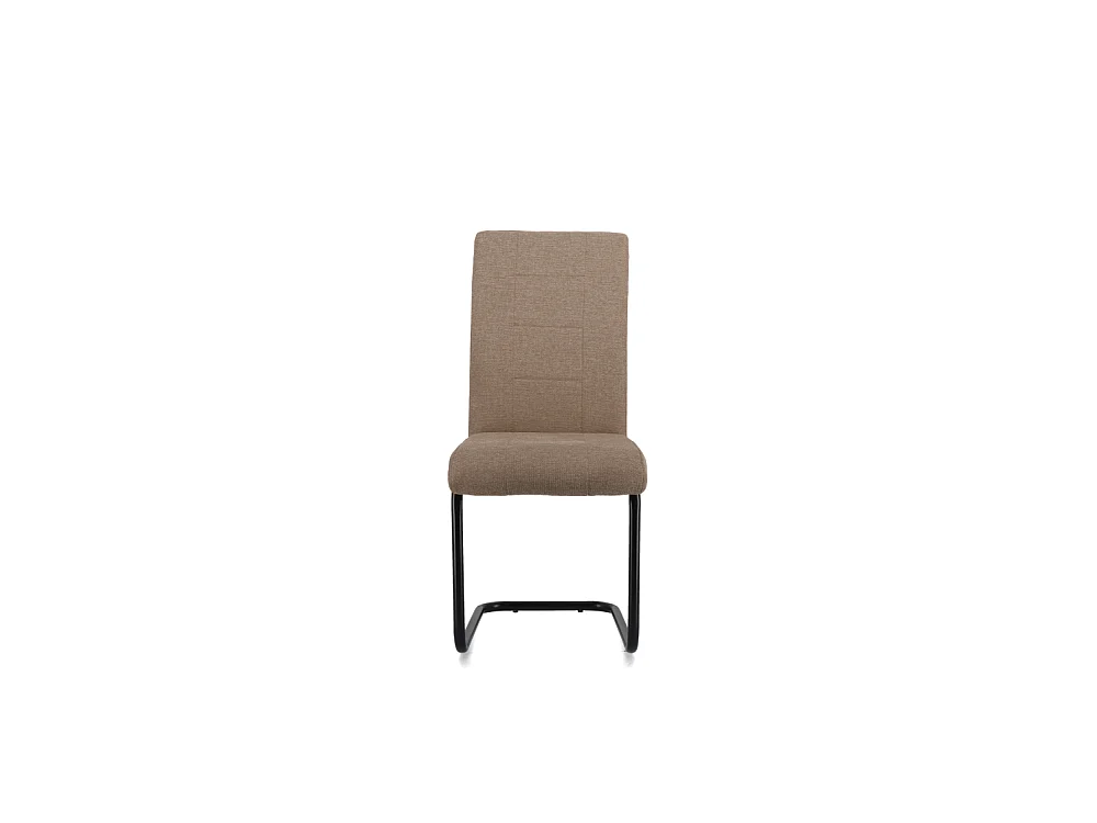 Pack de 4 sillas de comedor de 102x43x49 cm tapizadas en color marrón y patas negras Klara