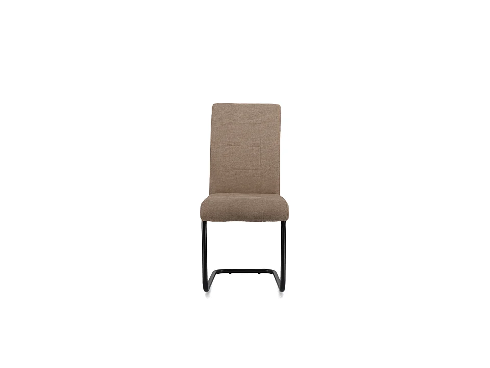 Pack de 4 sillas de comedor de 102x43x49 cm tapizadas en color marrón y patas negras Klara