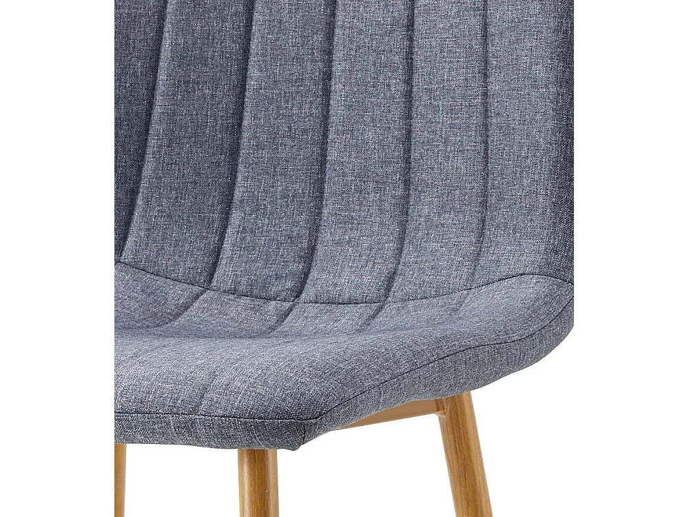 Pack de 4 sillas de 78x44x55 cm tapizadas en tela de color gris y patas marrones Nadia
