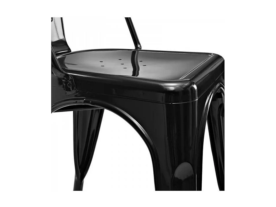 Pack de 4 sillas de 86x44x47cm de estilo industrial de metal en color negro Tolix