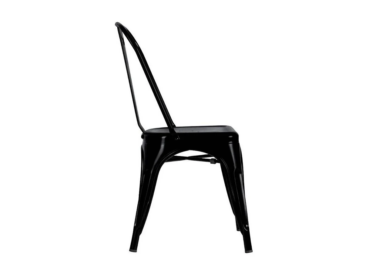 Pack de 4 sillas de 86x44x47cm de estilo industrial de metal en color negro Tolix