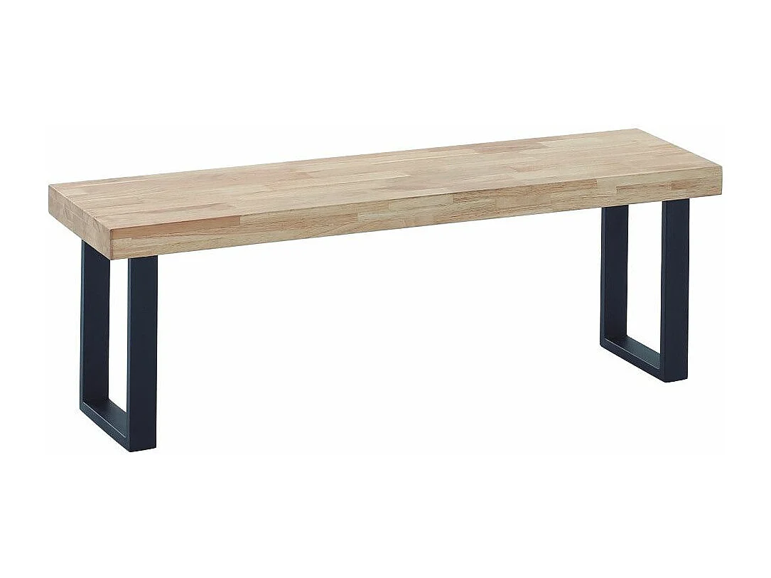 Banco asiento de 120x47x34 cm con en color roble nordish patas metálicas negras Darek
