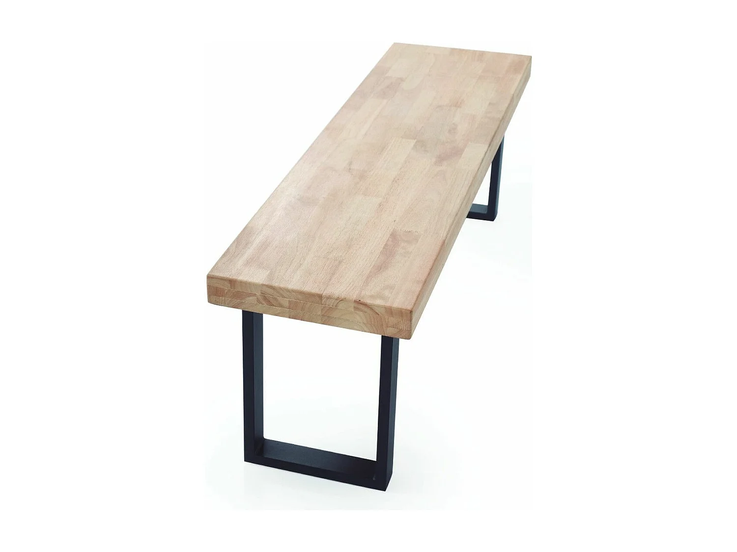 Banco asiento de 120x47x34 cm con en color roble nordish patas metálicas negras Darek