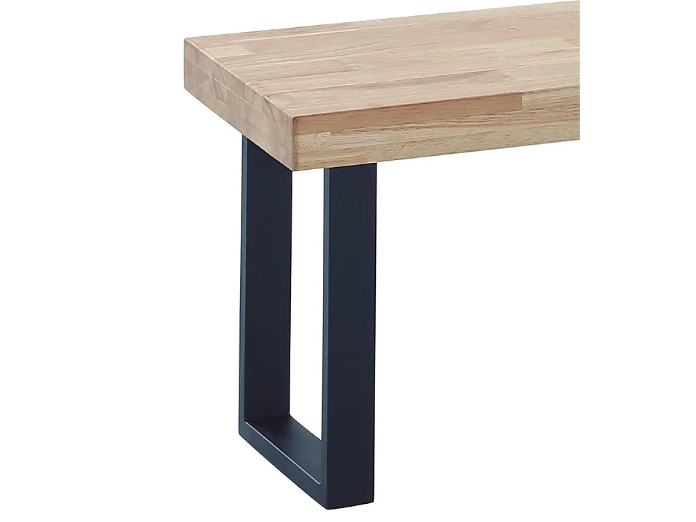 Banco asiento de 120x47x34 cm con en color roble nordish patas metálicas negras Darek