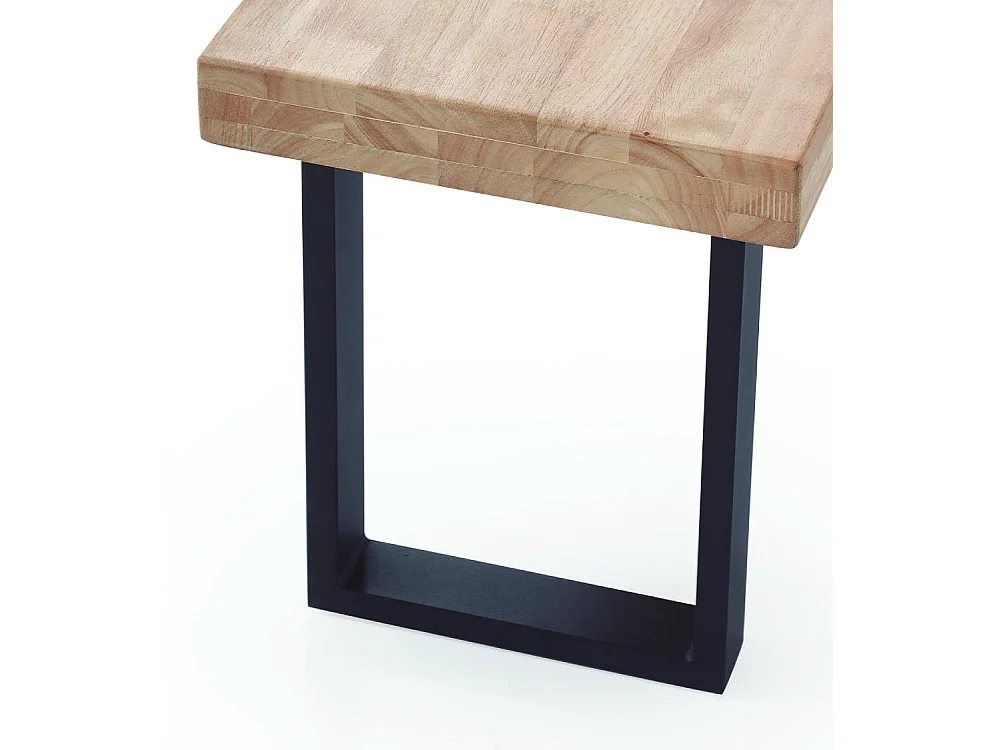 Banco asiento de 120x47x34 cm con en color roble nordish patas metálicas negras Darek