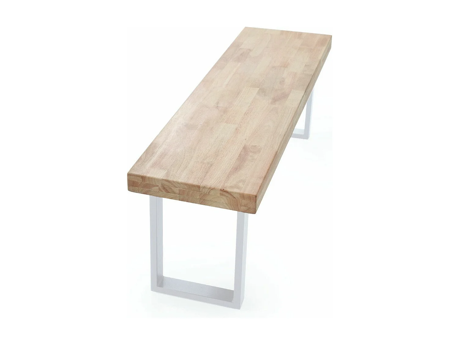 Banco asiento de 120x47x34 cm con en color roble nordish patas metálicas blancas Darek