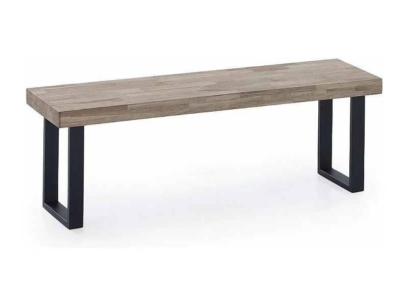 Banco asiento de 120x47x34 cm con en color roble honey patas metálicas negras Darek
