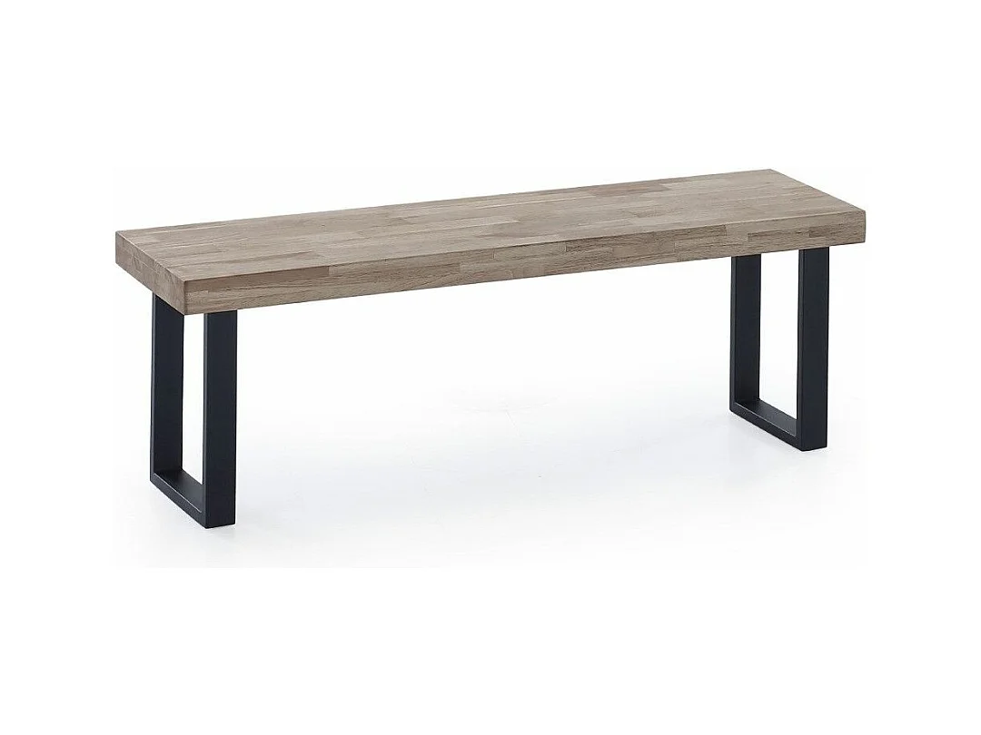 Banco asiento de 120x47x34 cm con en color roble honey patas metálicas negras Darek