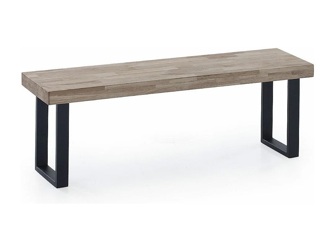 Banco asiento de 120x47x34 cm con en color roble honey patas metálicas negras Darek