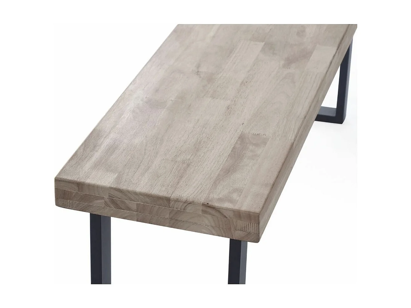 Banco asiento de 120x47x34 cm con en color roble honey patas metálicas negras Darek