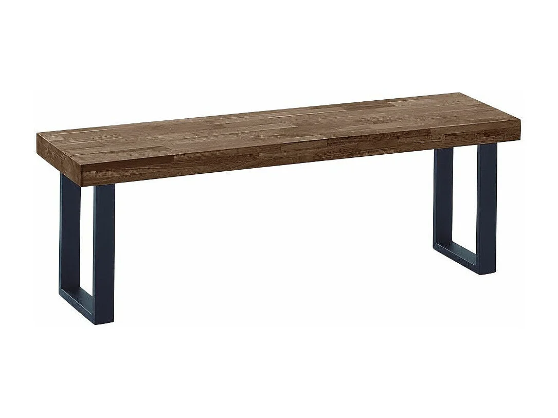 Banco asiento de 120x47x34 cm con en color roble american patas metálicas negras Darek