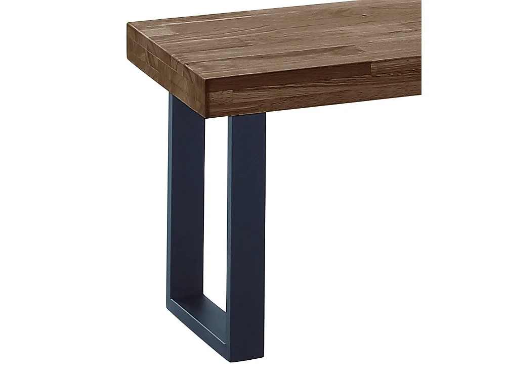 Banco asiento de 120x47x34 cm con en color roble american patas metálicas negras Darek