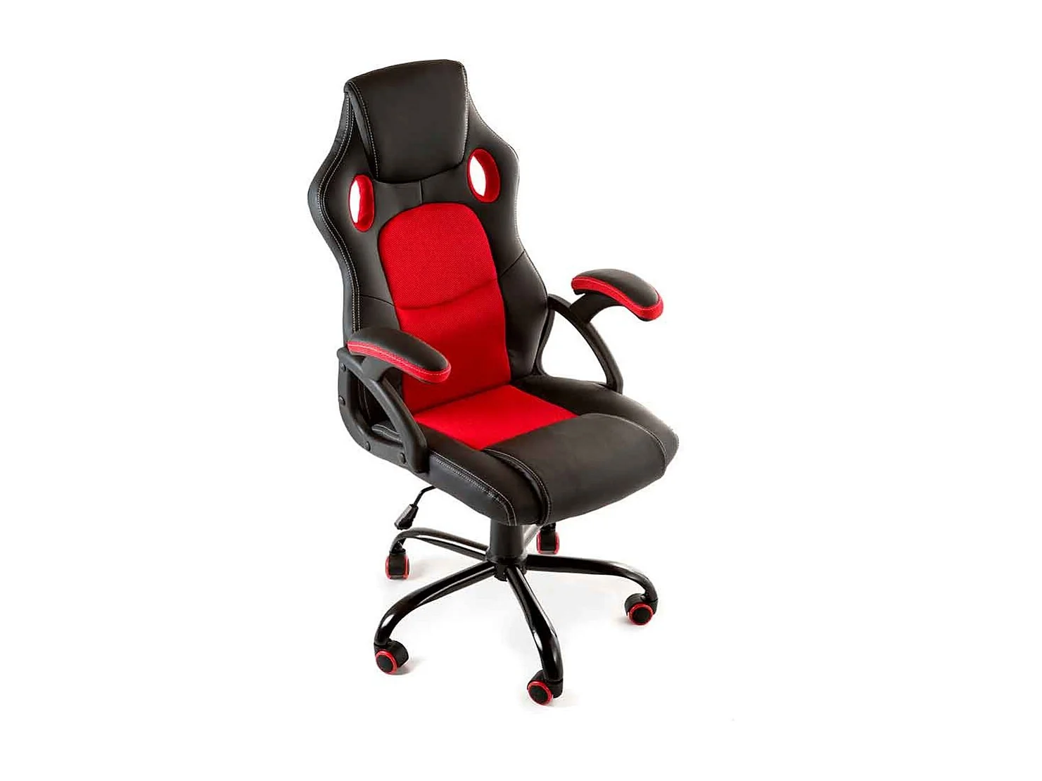 Silla gaming de 110-120x64x52 cm de piel sintética y altura regulabelen color rojo X-One
