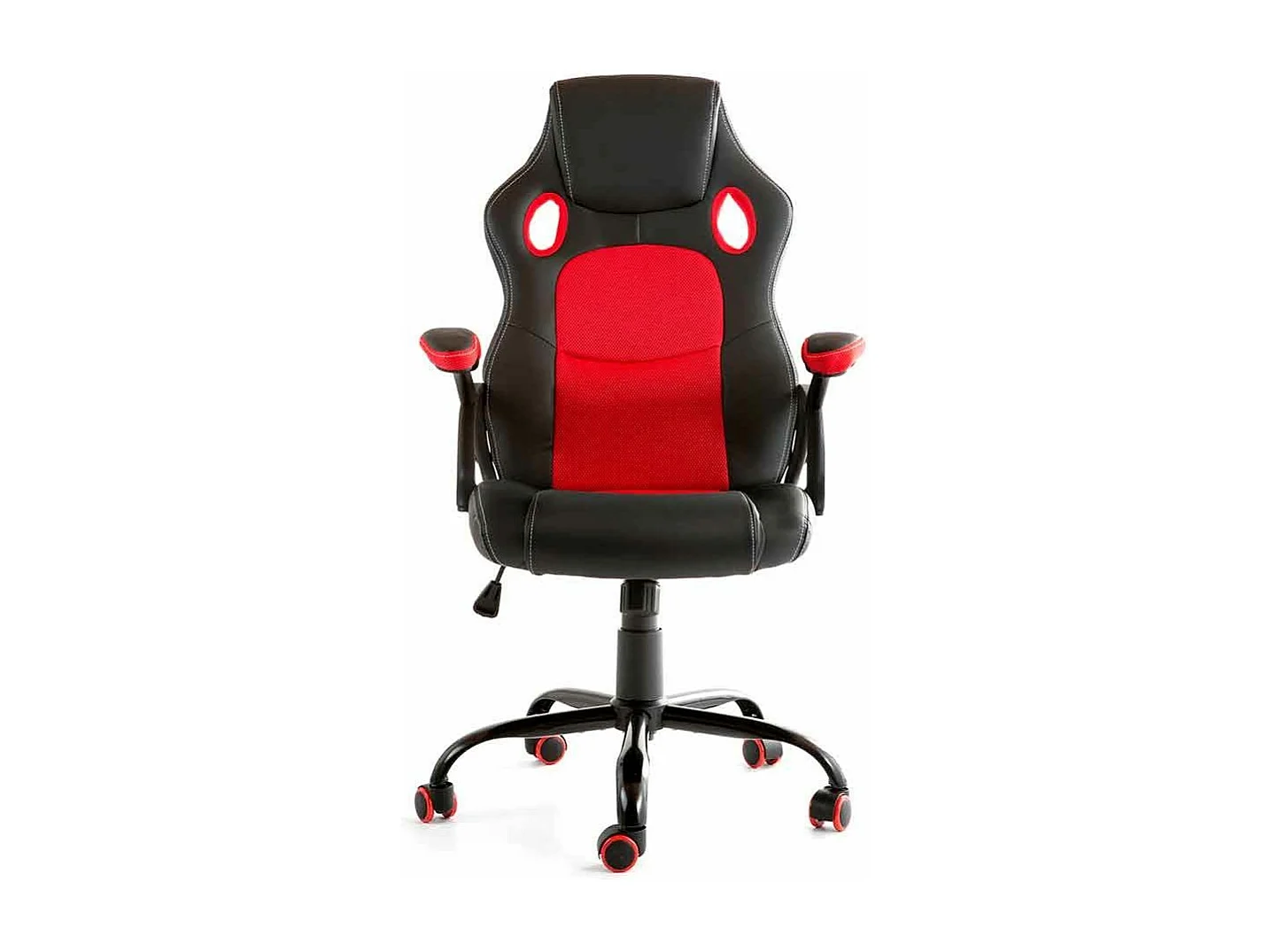 Silla gaming de 110-120x64x52 cm de piel sintética y altura regulabelen color rojo X-One
